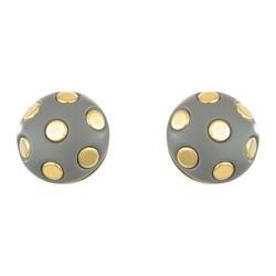Brinco Nádia Gimenes Mocha & Cherry Botão Pressão Dourado