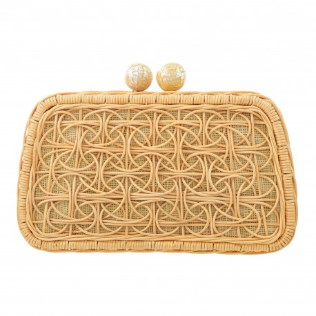 Bolsa Empório MP Wicker Clutch Rattan Natural