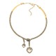 Colar Camila Klein Água Choker Cristais Ouro Velho