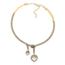 Colar Camila Klein Água Choker Cristais Ouro Velho