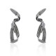 Brinco Claudia Arbex Zuzu Folhas Metal Prata Vintage
