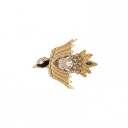 Broche Camila Klein Exclusive Pássaros Onix Ouro Velho