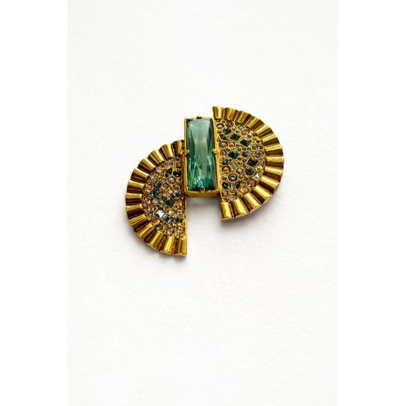 Broche Camila Klein Exclusive Cristal Erenite Ouro Velho