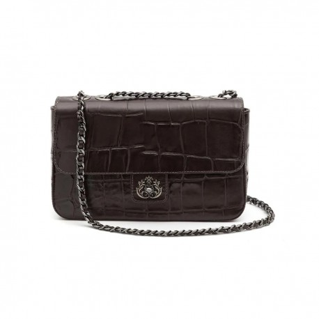 Bolsa Isla Anne Jumbo Couro Natural Caiman Café Onix