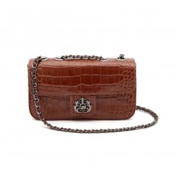 Bolsa Isla Anne Baguete Couro New Croco Castanho
