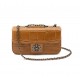 Bolsa Isla Anne Baguete Couro Caiman Mel