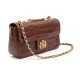 Bolsa Isla Anne Baguete Couro Maxi Croco Pinhão