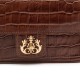Bolsa Isla Anne Baguete Couro Maxi Croco Pinhão