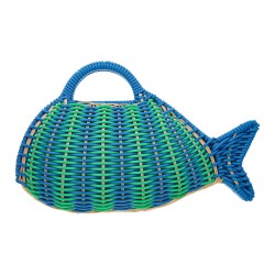 Bolsa Serpui David Fish Blue and Green