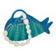 Bolsa Serpui David Fish Blue and Green