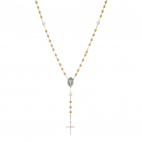Colar Hector Albertazzi Fé III Terço São Bento Ouro e Prata Boho