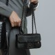 Bolsa Isla Anne Mini Baguete Couro Natural Lizard Preto