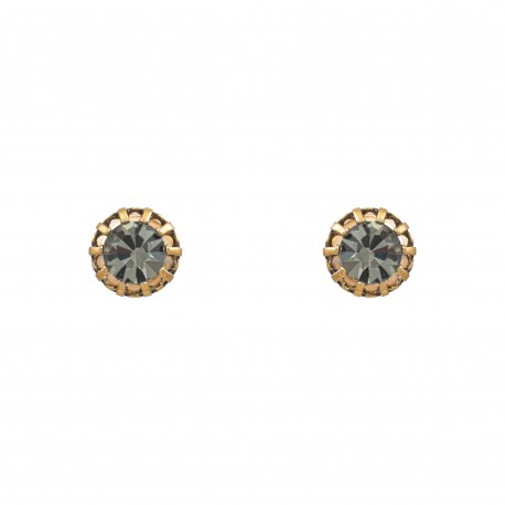 Brinco Monica Di Creddo Lustre Cristais Ouro Vintage