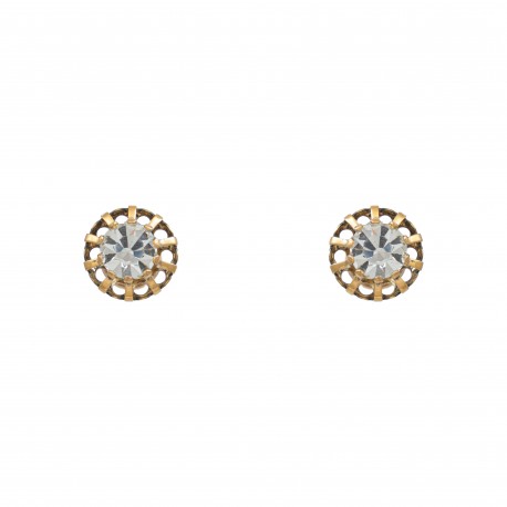 Brinco Monica Di Creddo Lustre Cristais Ouro Vintage