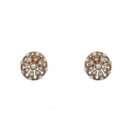Brinco Monica Di Creddo Wedding Pérolas Ouro Vintage