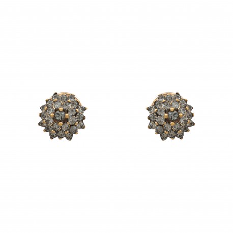 Brinco Monica Di Creddo Leonora Cristais Ouro Vintage