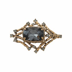 Broche Monica Di Creddo Luiza Cristais Ouro Vintage