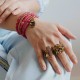 Pulseira Camila Klein Memories Kit Jade Rubilita Ouro Velho
