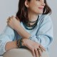 Pulseira Camila Klein Memories Kit Ágata Verde Ouro Velho