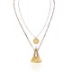 Colar Camila Klein Religare Medalhas Duplo Ouro Velho
