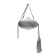 Bolsa Isla Clutch Oval Metal Prata
