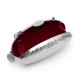 Bolsa Isla Clutch Oval Metal Prata