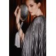 Bolsa Isla Clutch Oval Metal Prata