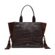 Bolsa Isla Zaira Tote Couro Caiman Camurça Café