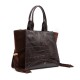 Bolsa Isla Zaira Tote Couro Caiman Camurça Café