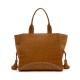 Bolsa Isla Zaira Tote Couro Caiman Camurça Mel
