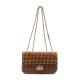Bolsa Isla Anne Tressê Couro Camurça Mascavo Ouro