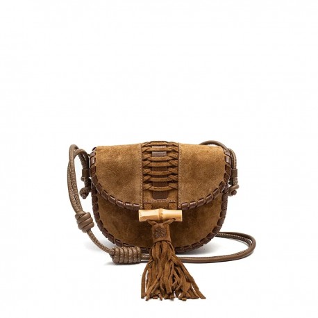 Bolsa Isla Box Zaira New Croco Camurça Mascavo