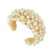 Pulseira Nádia Gimenes Exagerado Bracelete Pérolas Dourado