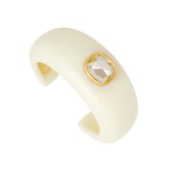 Pulseira Nádia Gimenes Pigmento Bracelete Marfim Dourado