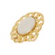 Anel Nádia Gimenes Pearl Link Pérola Dourado