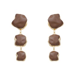Brinco Nádia Gimenes Mocha & Cherry Pressão Dourado