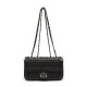 Bolsa Isla Anne Baguete Palha Couro Preto