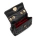 Bolsa Isla Flap Tressê Couro Preto Ouro