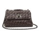 Bolsa Isla Flap Tressê Couro Gloss Café Onix