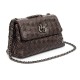 Bolsa Isla Flap Tressê Couro Gloss Café Onix