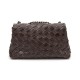 Bolsa Isla Flap Tressê Couro Gloss Café Onix