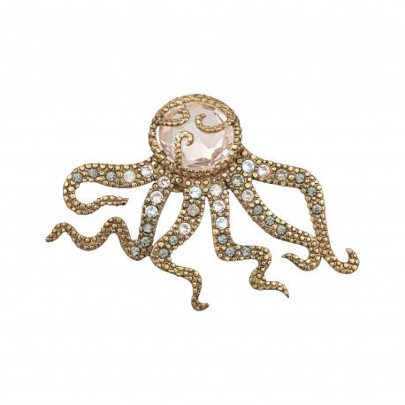 Broche Camila Klein Exclusive Polvo Cristais Ouro Velho