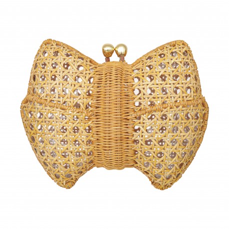 Bolsa Serpui Clutch Bow Vime Light Honey