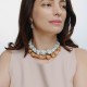 Colar Luiza Rogi Ava Pedras Naturais Rusticas Ouro Envelhecido