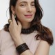 Pulseira Luiza Rogi Ava Fios Couro Prata Envelhecida