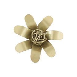 Broche Luiza Rogi Ava Flor Pétalas Ouro Envelhecido