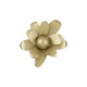 Broche Luiza Rogi Ava Flor Pétalas Ouro Envelhecido