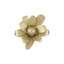 Broche Luiza Rogi Ava Flor Pétalas Ouro Envelhecido
