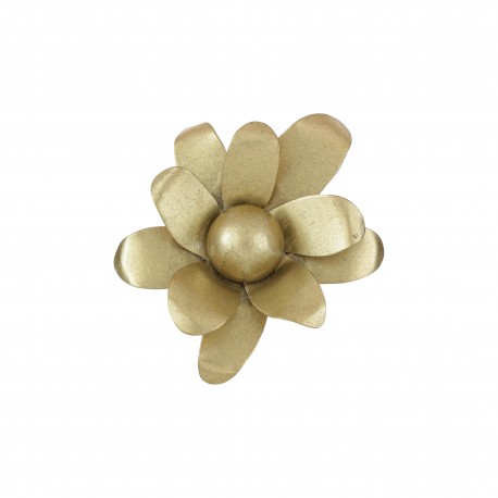 Broche Luiza Rogi Ava Flor Pétalas Ouro Envelhecido