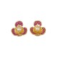 Broche Nádia Gimenes Flores Mini Cristais Ouro Vintage P